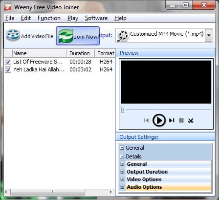 Weeny Free Video Joiner